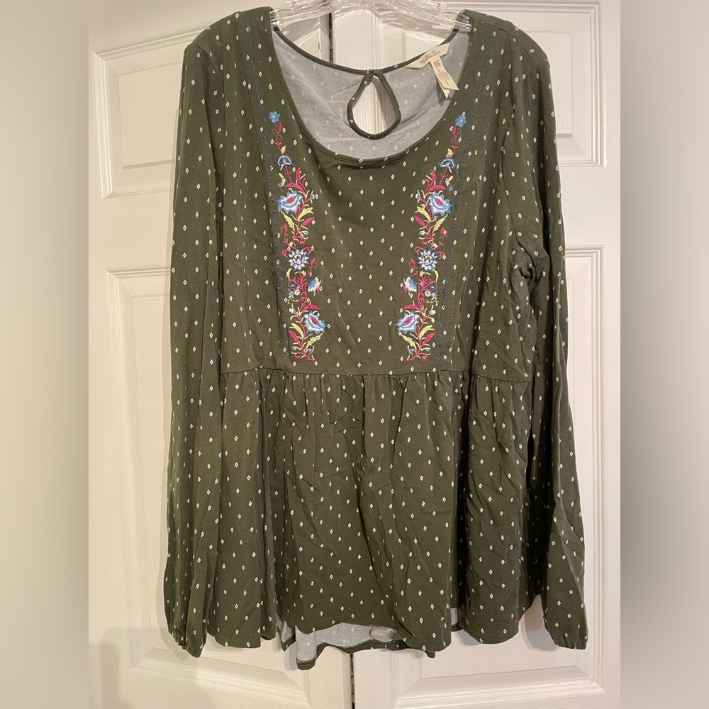 Matilda Jane Make Believe Through Generations knit embroidered top size XXL EUC